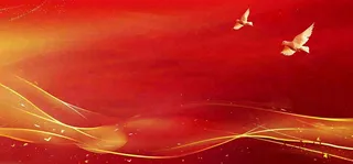 红色大气年会节日活动庆祝金线鸽子红色背景