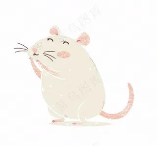 小白鼠老鼠动物卡通插画免抠