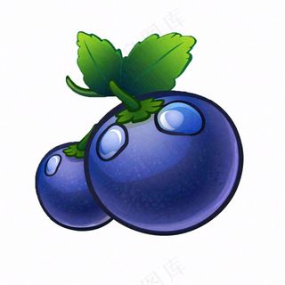 蓝莓水果卡通插画免抠