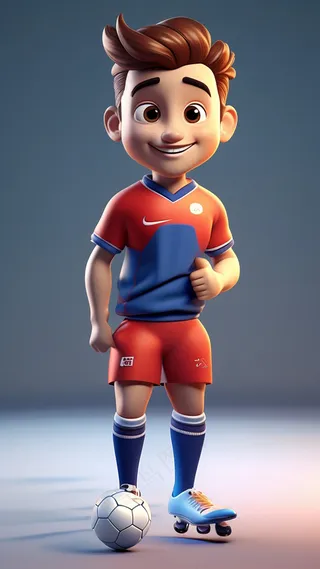 3D卡通人物足球运动员男士C4D2