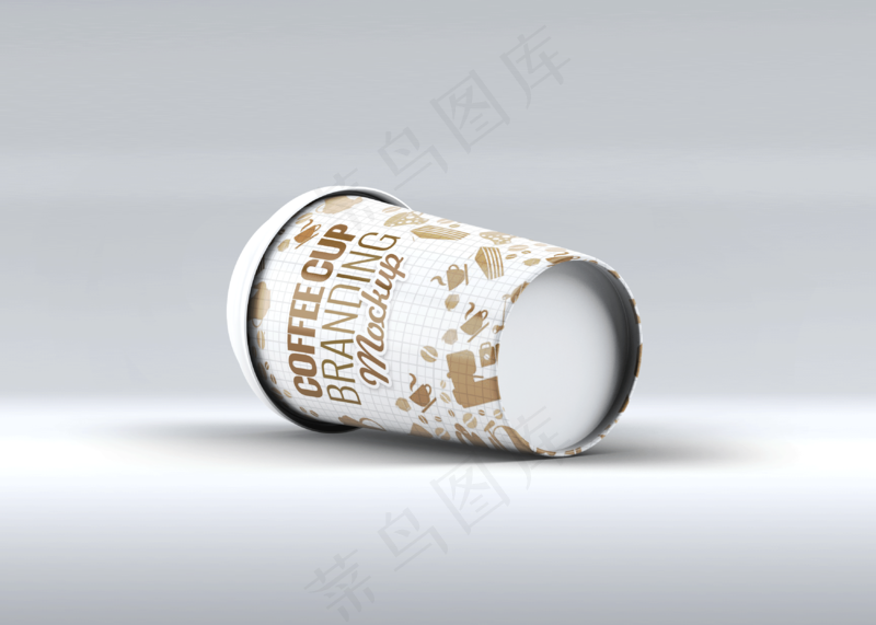 单色背景简约塑料咖啡杯样机24