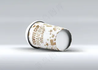 单色背景简约塑料咖啡杯样机24