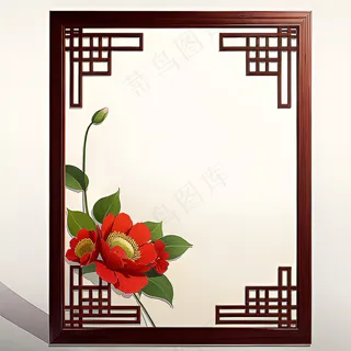 红色AI生成中国风框架素材2 红色AI生成中国风框架素材2