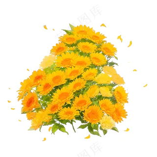 金色向日葵花丛素材2