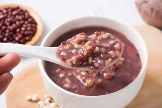 红豆八宝粥美食背景