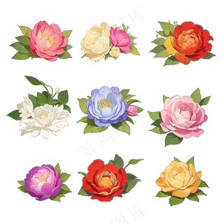 红色黄色粉色玫瑰花免抠素材95