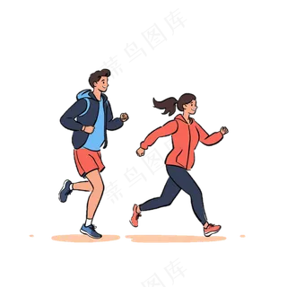 五四青年节 男生女生跑步运动 免抠透明底 (2)