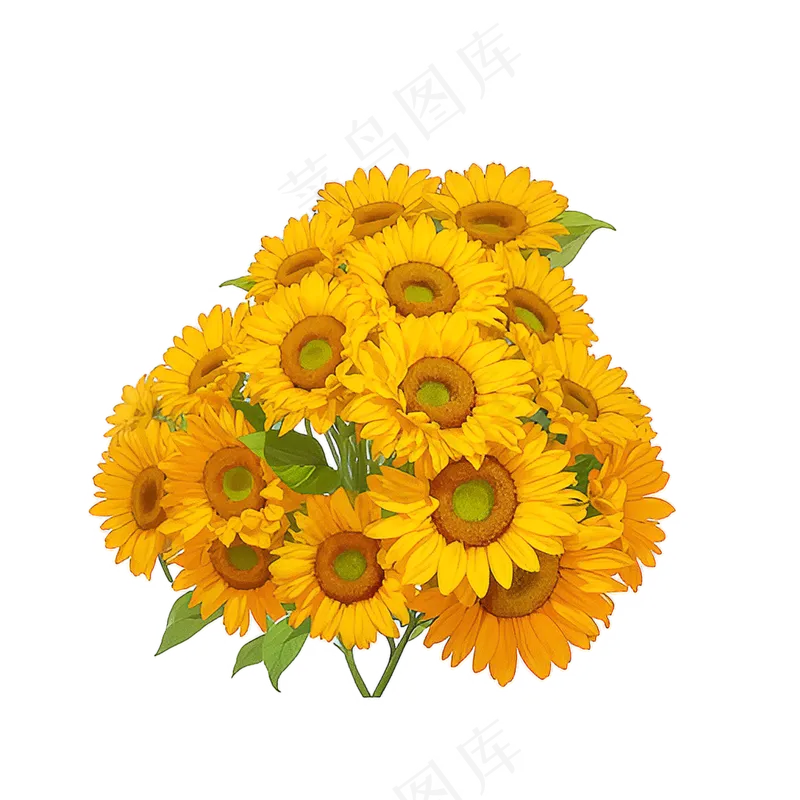 金色向日葵花丛素材4