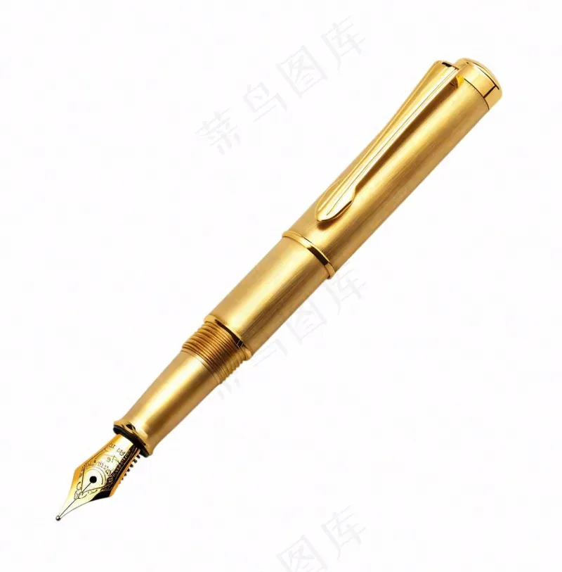 金色钢笔学习工具免抠(1024x1040)