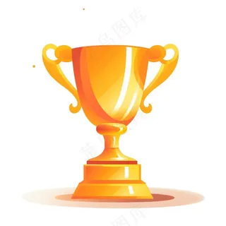 金色奖杯卡通插画免抠