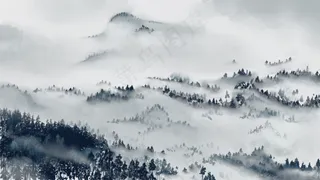 中国风山水彩色国画插画装饰画素材20