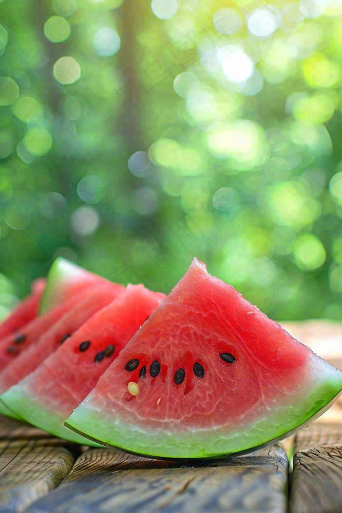 夏日避暑西瓜大树下阴凉立夏大暑小暑夏至摄影图(896x1344)