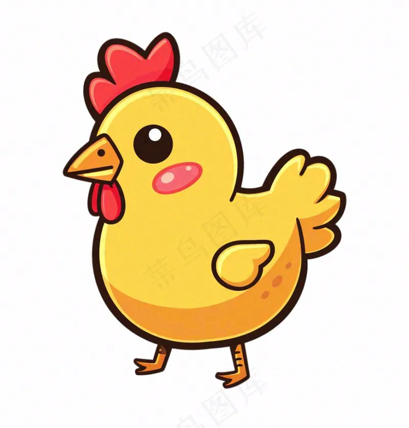 小黄鸡卡通插画免抠(1024x1072)