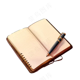 免抠一本复古笔记本