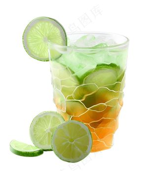 夏日柠檬水苏打汽水冰镇饮料免抠