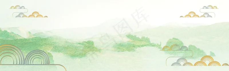 中式水墨PSD分层古风banner模板126psd模版下载