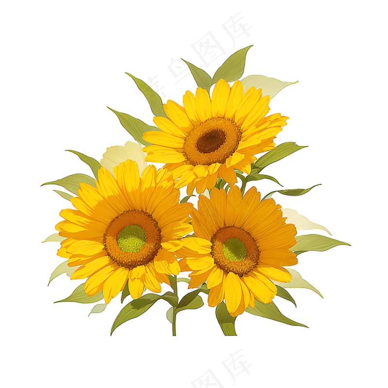 黄色向日葵花朵免抠素材52
