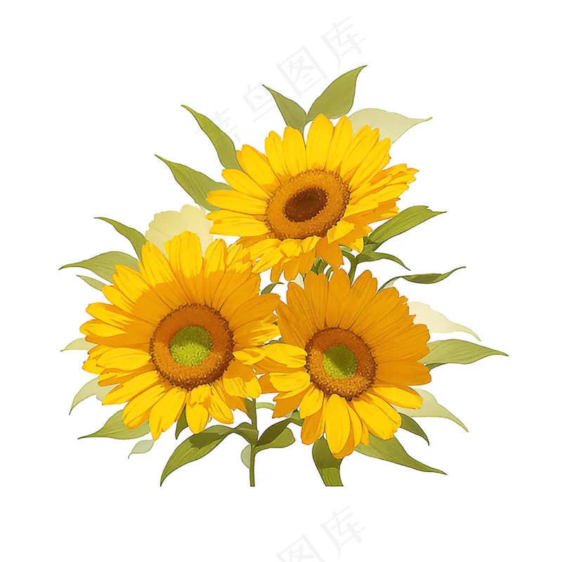 黄色向日葵花朵免抠素材52