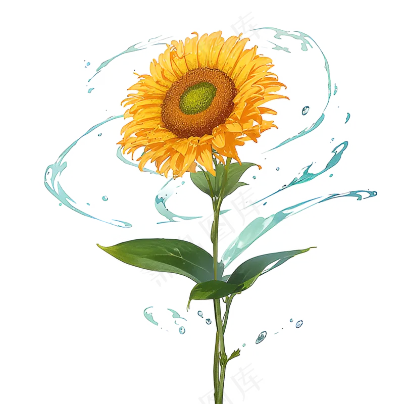 黄色向日葵免抠素材5