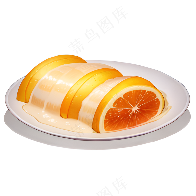 橙色果冻糕点美食西式52