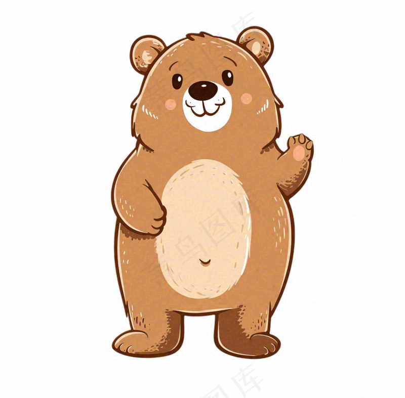 卡通熊棕熊动物可爱插画免抠