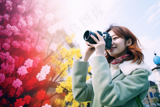 用相机捕捉美好瞬间摄影图