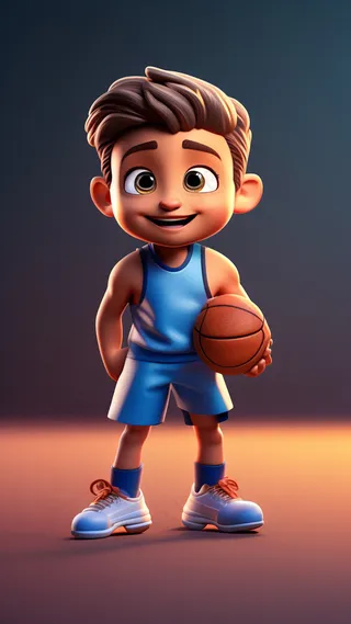 3D卡通人物篮球运动员男士3