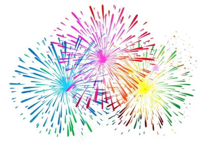 绽放烟花彩色免抠(1232x928)