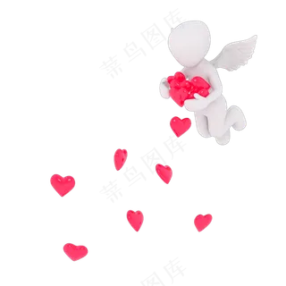 3D爱心白色小人ppt用