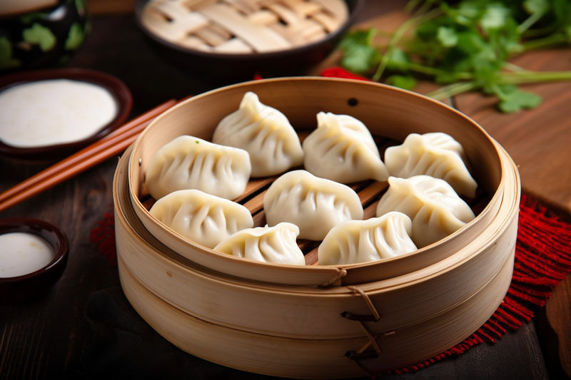 饺子包饺子新年团聚吃饺子美食摄影图