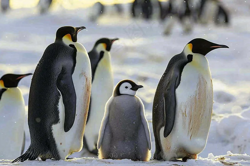 冰雪天地的企鹅寒冷动物摄影图(4032x2688)