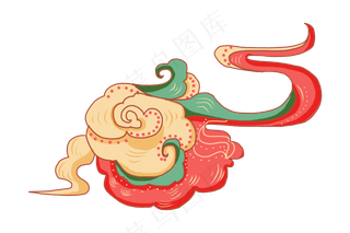 国潮敦煌云纹祥云插画免扣素材 (15)