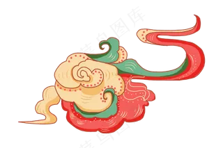 国潮敦煌云纹祥云插画免扣素材 (15)