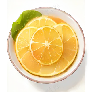 金色柠檬片素材