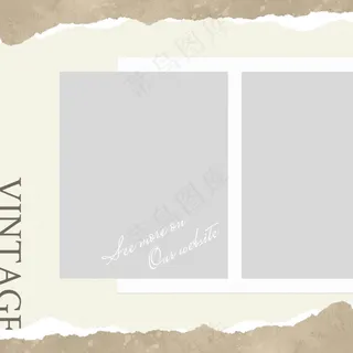 棕色背景撕裂风照片正方形相册15