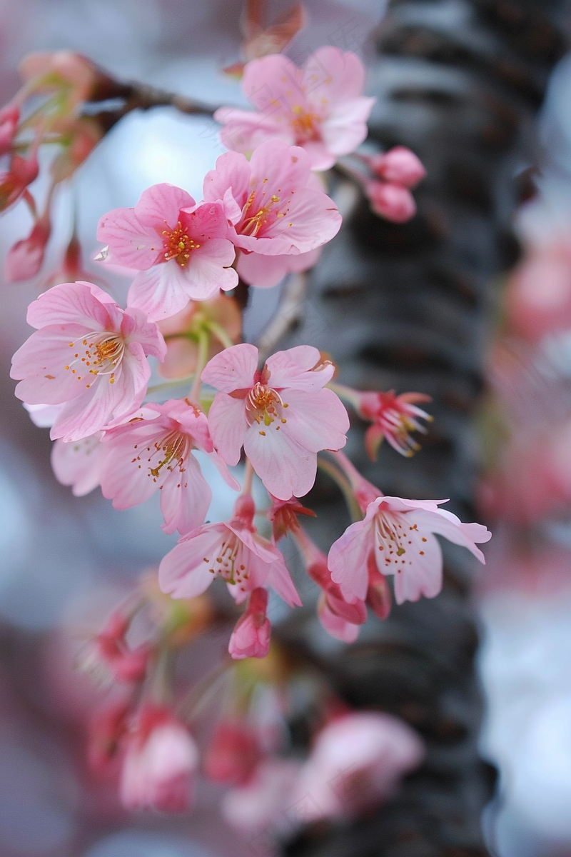 春日樱花花朵摄影图(2688x4032)