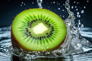 猕猴桃水果水里水花摄影图