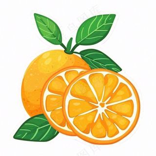 橘子橙子水果卡通插画免抠