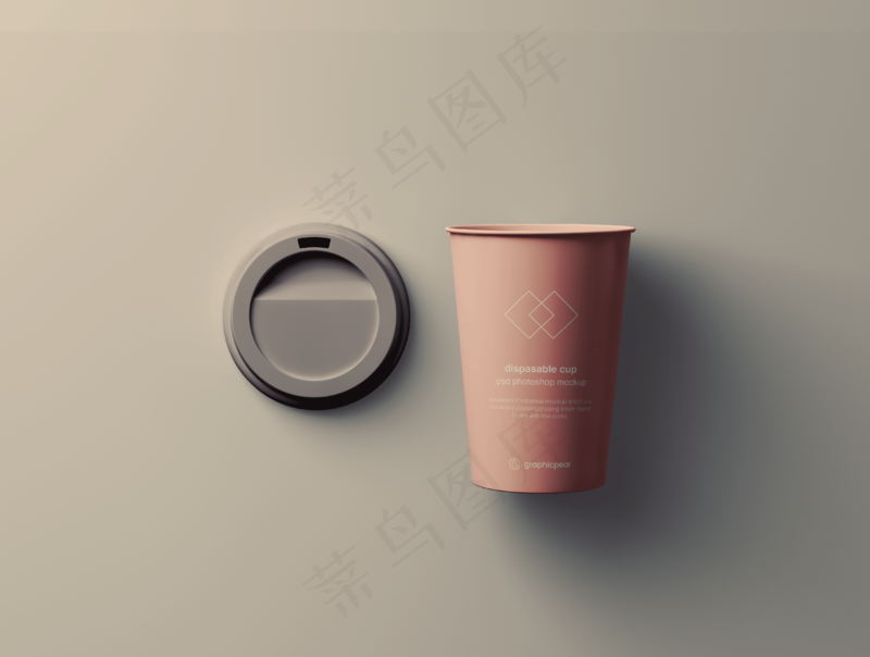 单色背景简约塑料咖啡杯样机35