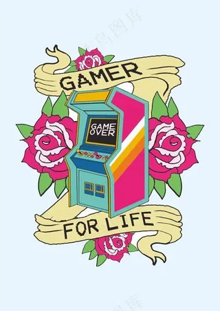 街头游戏机 大红花