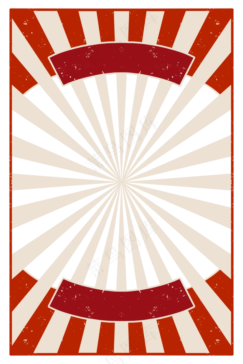 圆形红色中国风复古边框psd模版下载