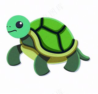 乌龟绿王八动物卡通插画免抠