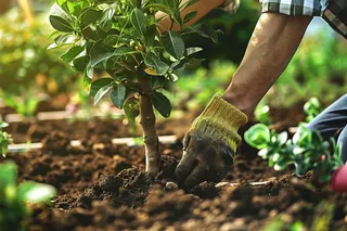 植树树苗保护环境摄影图