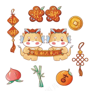 龙年国潮贴纸32psd 源文件 设计 免扣素材