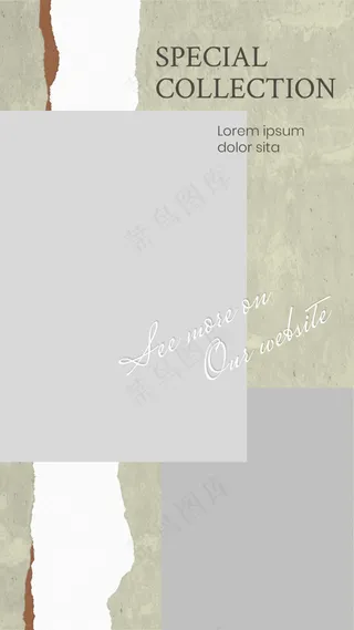 棕色背景撕裂风照片竖立形相册17