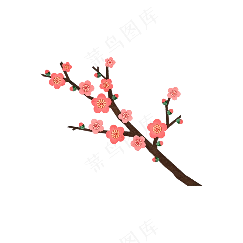 免扣粉色的卡通梅花
