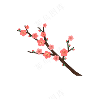 免扣粉色的卡通梅花