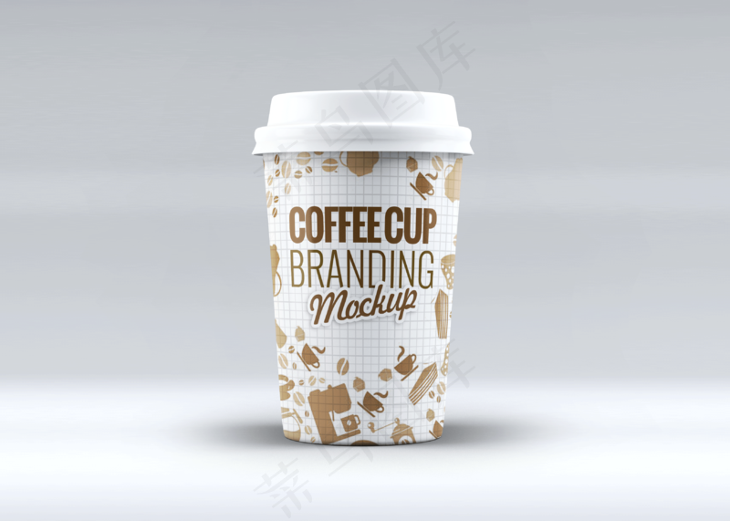 单色背景简约塑料咖啡杯样机21