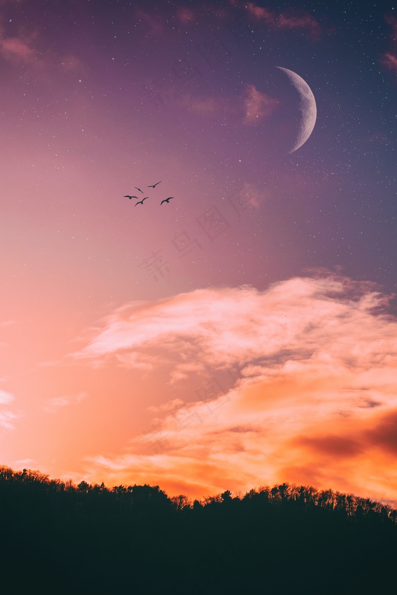 夕阳晚霞图片
