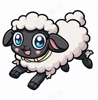 小绵羊动物卡通插画免抠